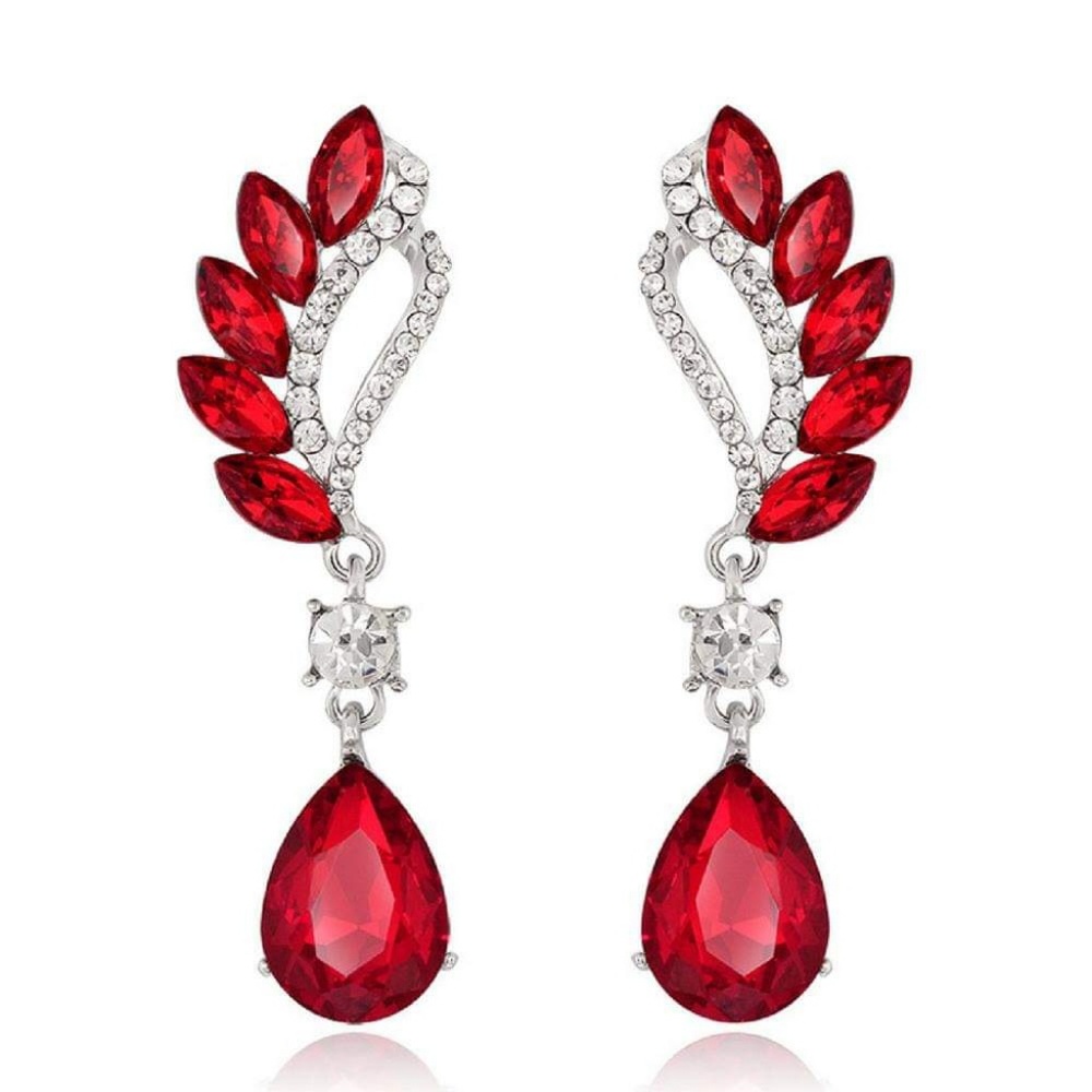 Vintage Flight Red Gem Statement Earrings
